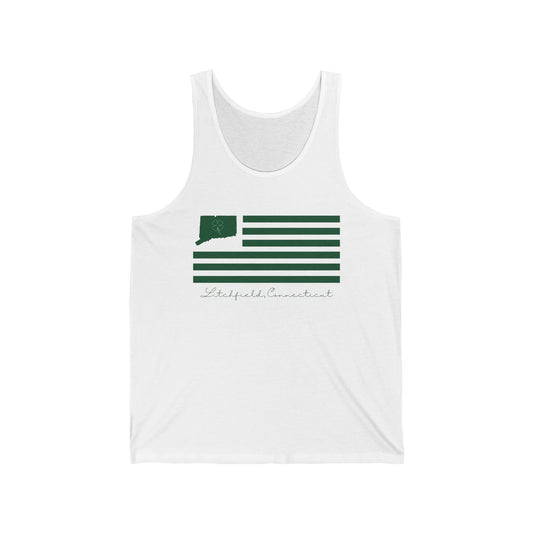 Litchfield Connecticut St. Patrick’s Day Flag Unisex Jersey Tank Top