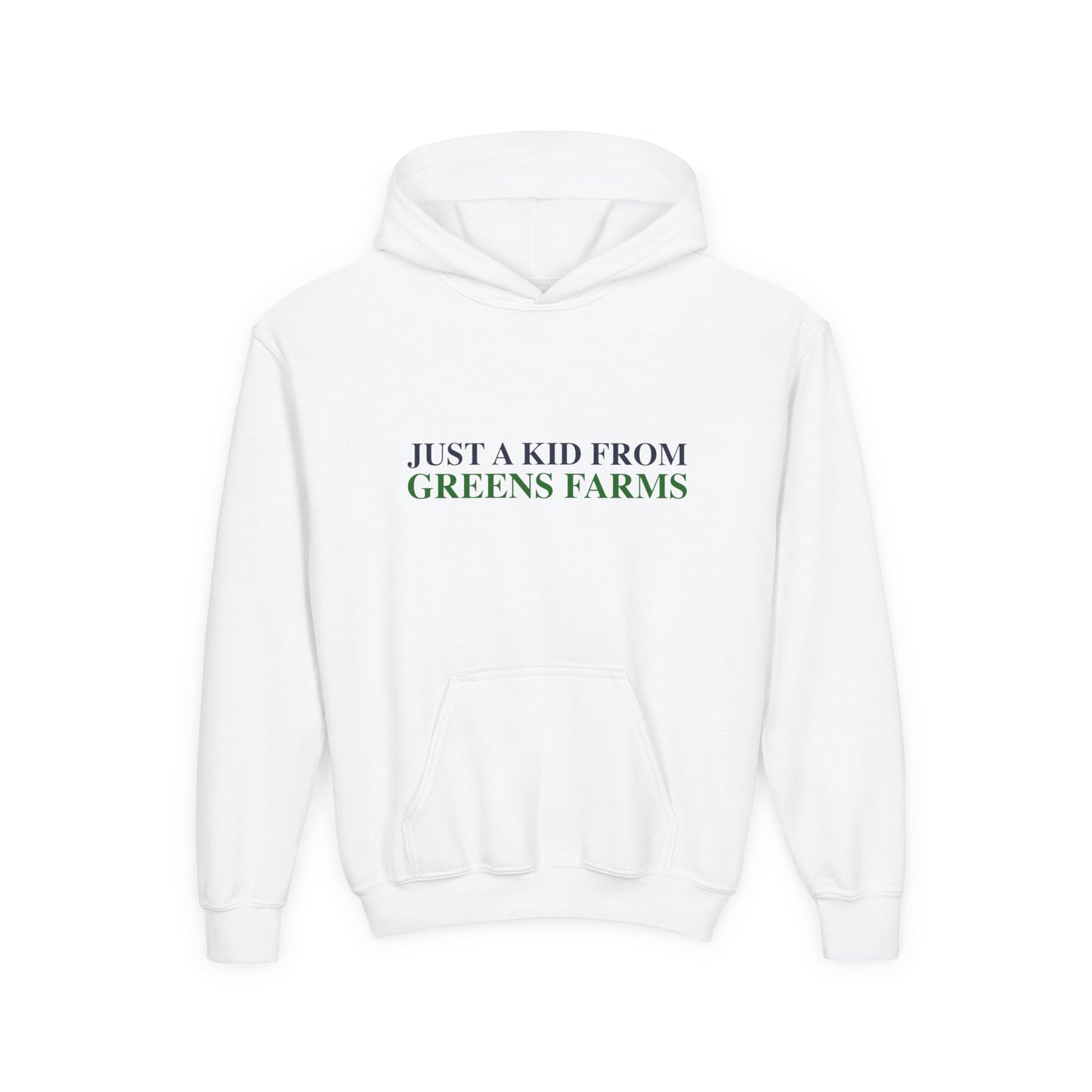 Just a kid from Greens Farms Youth Heavy Blend Hooded Sweatshirt