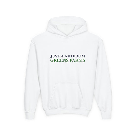 Just a kid from Greens Farms Youth Heavy Blend Hooded Sweatshirt