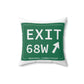 Vintage Exit 68W WCP Sign Spun Polyester Square Pillow