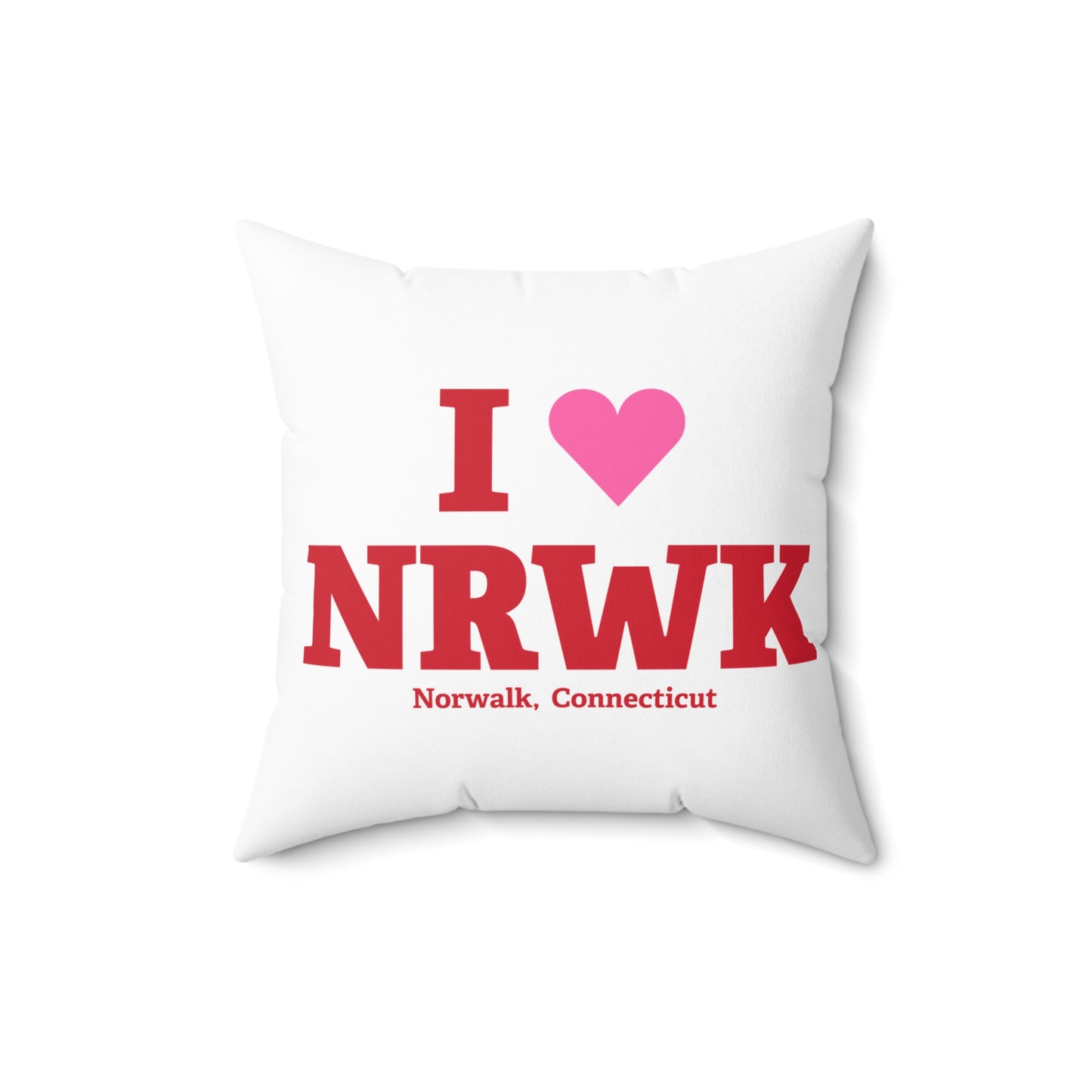 I Heart NRWK Spun Polyester Square Pillow