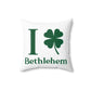 I Clover Bethlehem Spun Polyester Square Pillow