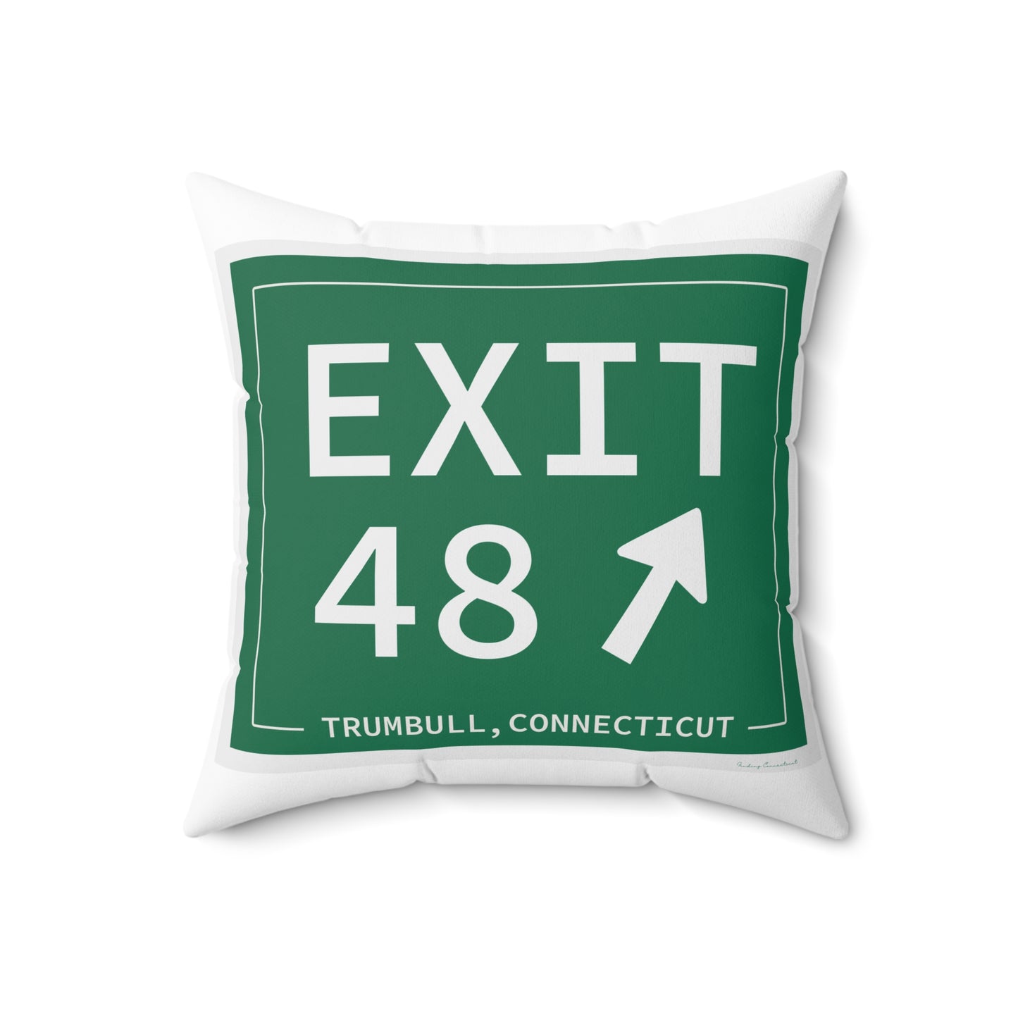 Vintage Exit 48 Merritt Parkway Sign Spun Polyester Square Pillow