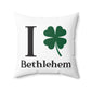 I Clover Bethlehem Spun Polyester Square Pillow