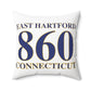 East Hartford 860 Connecticut Polyester Square Pillow