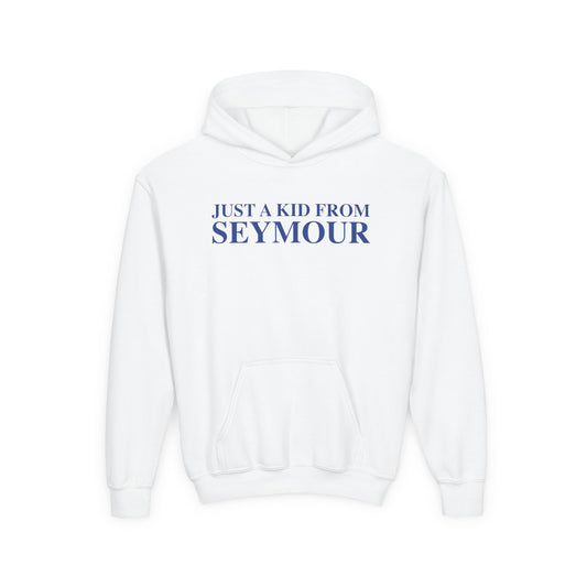 Just a kid from Seymour Youth Heavy Blend Hooded Sweatshirt