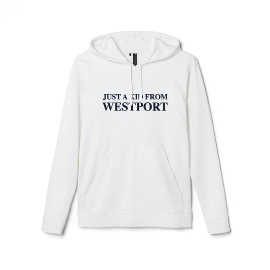 Just a kid from Westport adidas Unisex Fleece Hoodie Sweatshirt