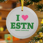 I Heart ESTN Glass Ornaments