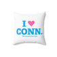 I Heart CONN. Spun Polyester Square Pillow