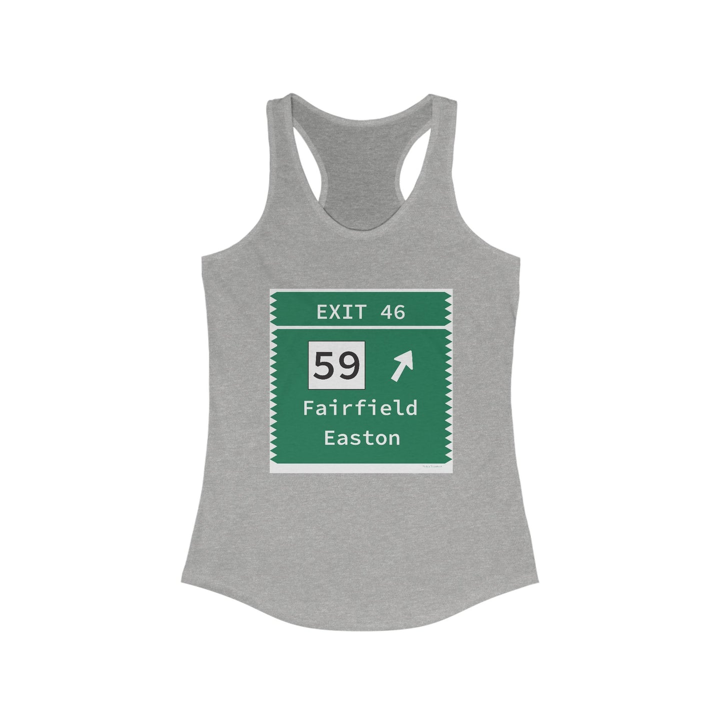 Vintage Merritt Parkway Exit 46 Sign Women's Ideal Racerback Tank Top
