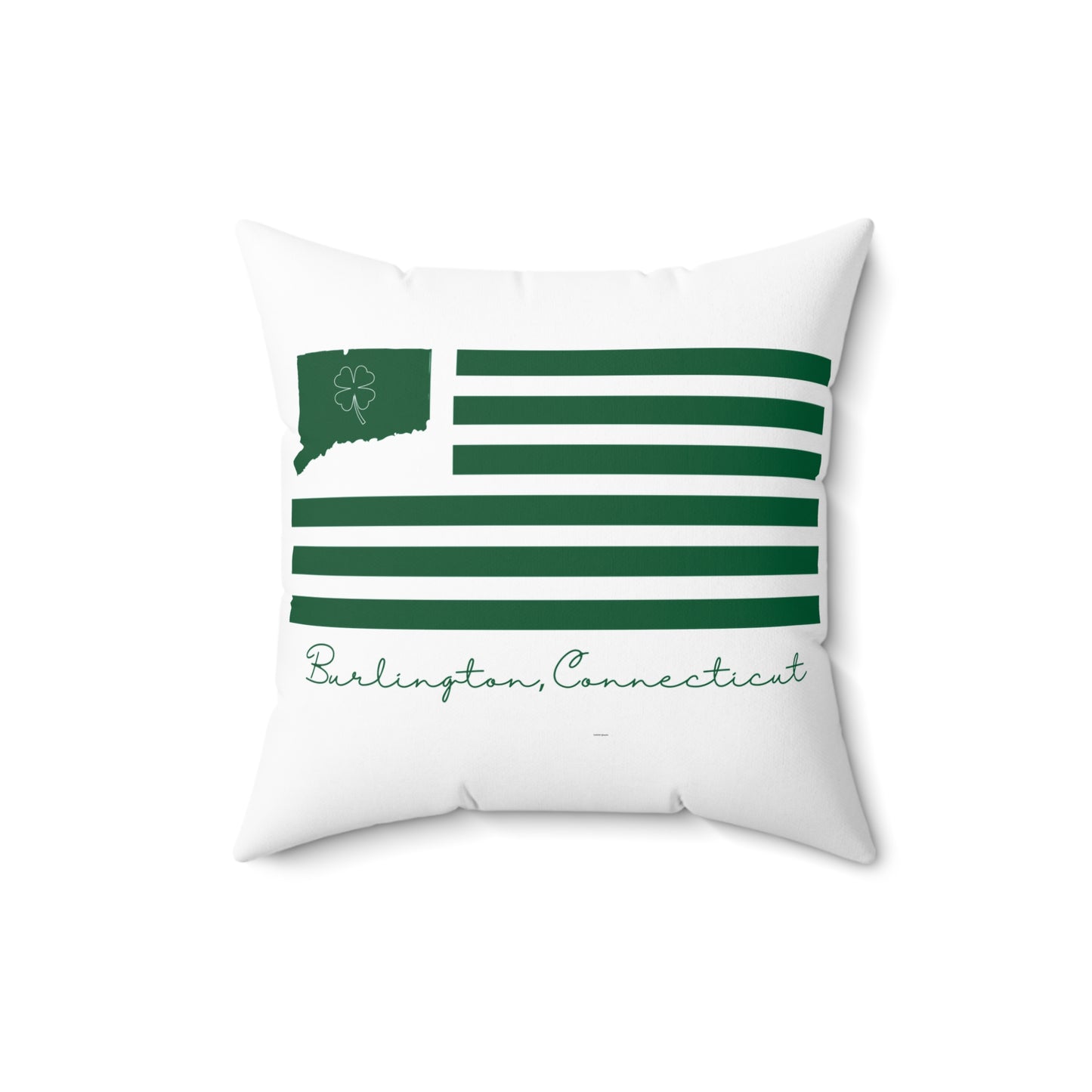 Burlington Connecticut St. Patrick’s Day Flag Spun Polyester Square Pillow