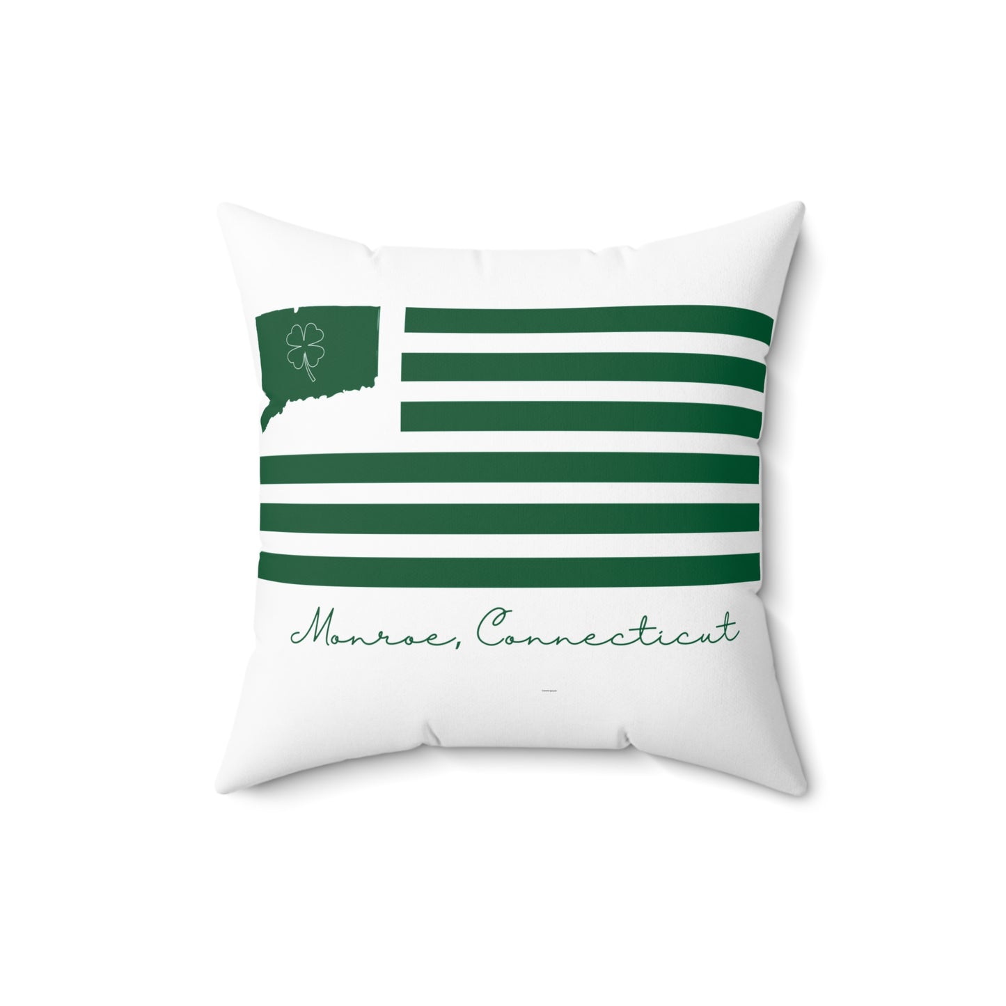 Monroe Connecticut St Patrick’s Day Flag Spun Polyester Square Pillow