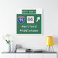 Vintage WCP Exit 68-NE Sign Matte Canvas, Stretched, 1.25"