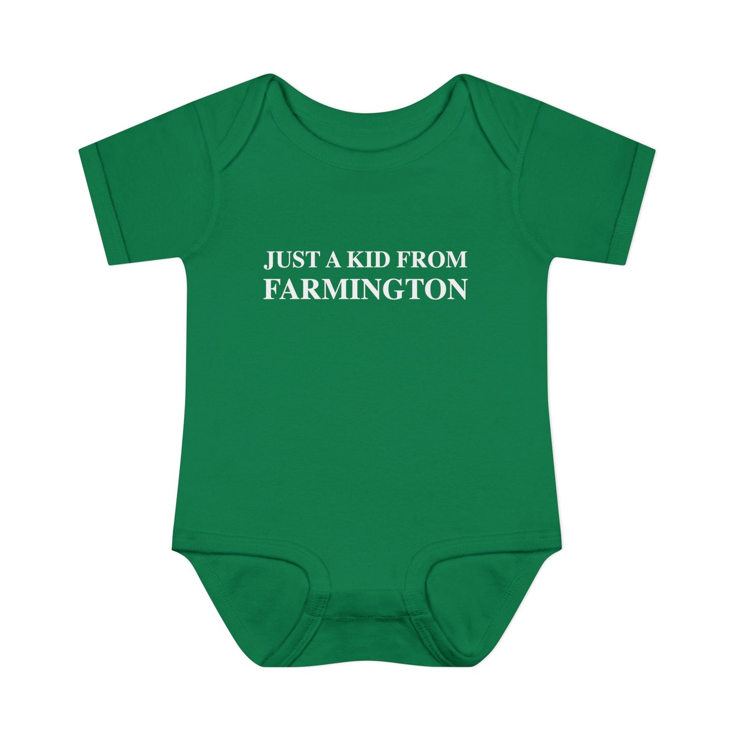 Just a kid from Farmington Infant Baby Rib Bodysuit