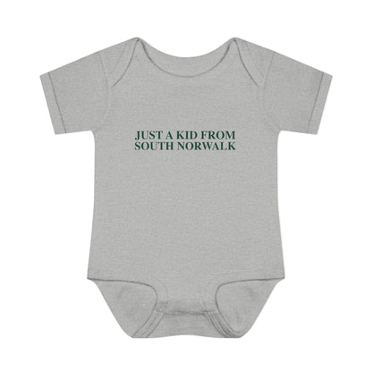 Just a kid from South Norwalk Infant Baby Rib Bodysuit