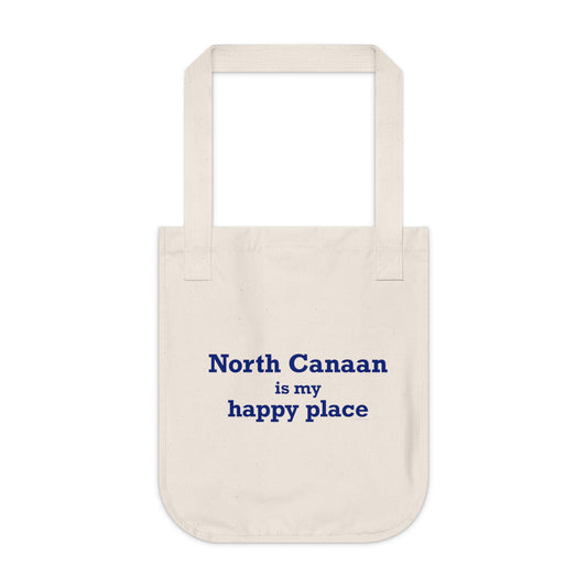 North Canaan is My Happy Place Organic Canvas Tote Bag