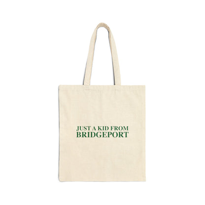 Just a kid from Bridgeport Cotton Canvas Tote Bag