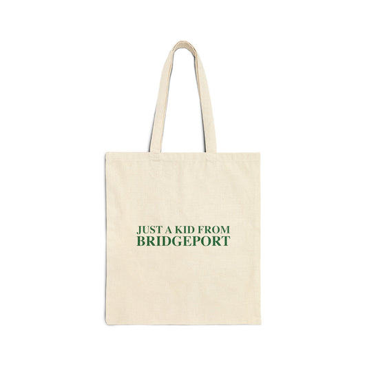 Just a kid from Bridgeport Cotton Canvas Tote Bag