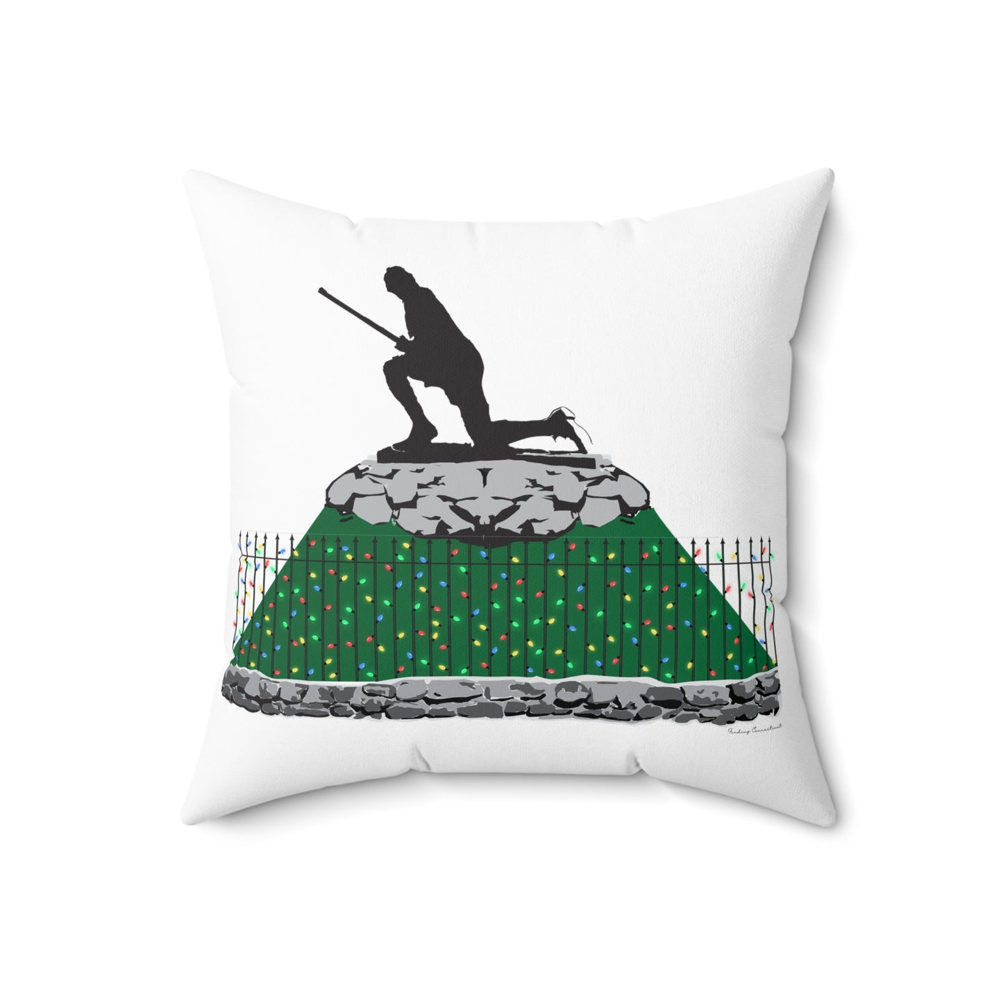 Minuteman Holiday Lights Spun Polyester Square Pillow