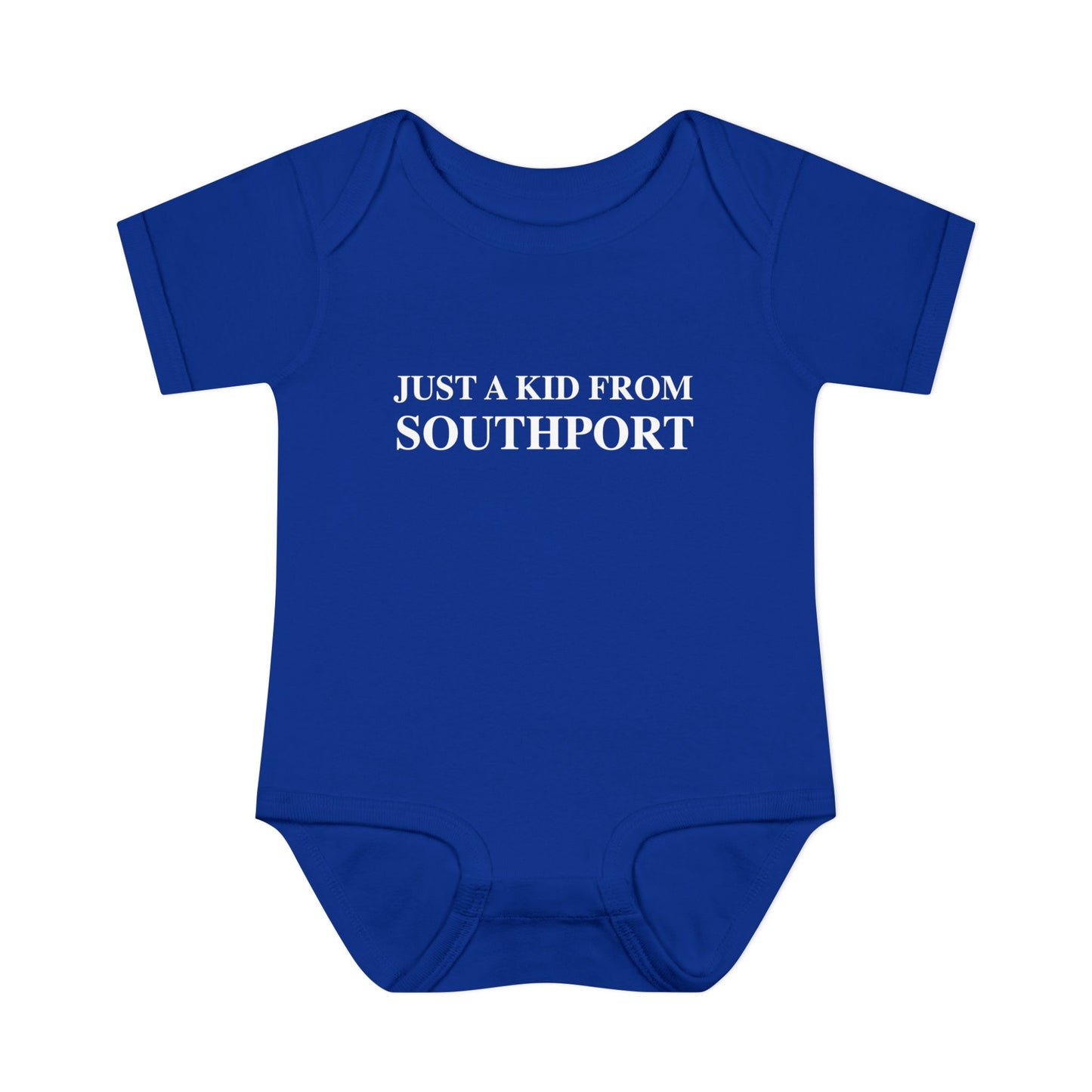 Just a kid from Southport Infant Baby Rib Bodysuit