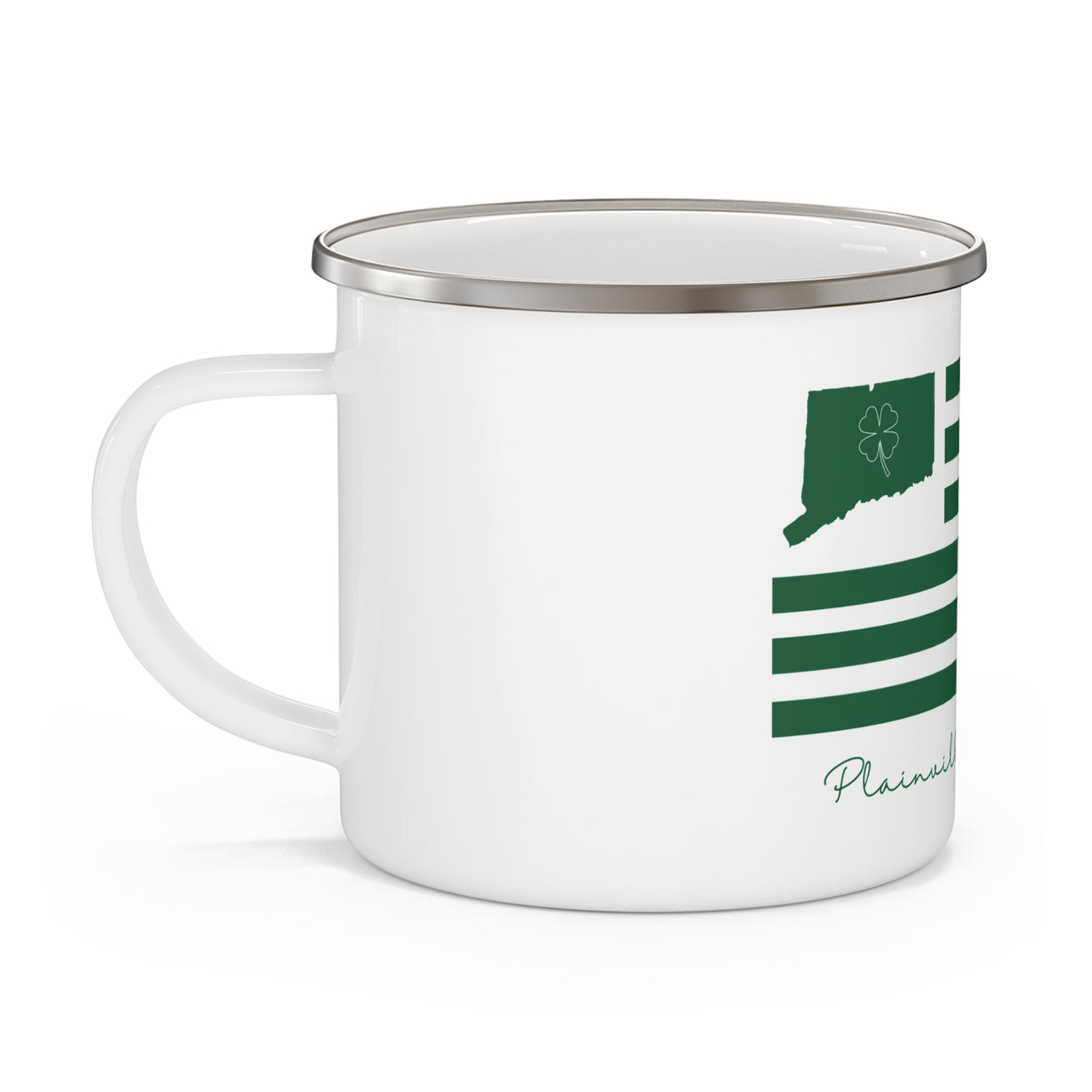 Plainville Connecticut St. Patrick’s Day Flag Enamel Camping Mug
