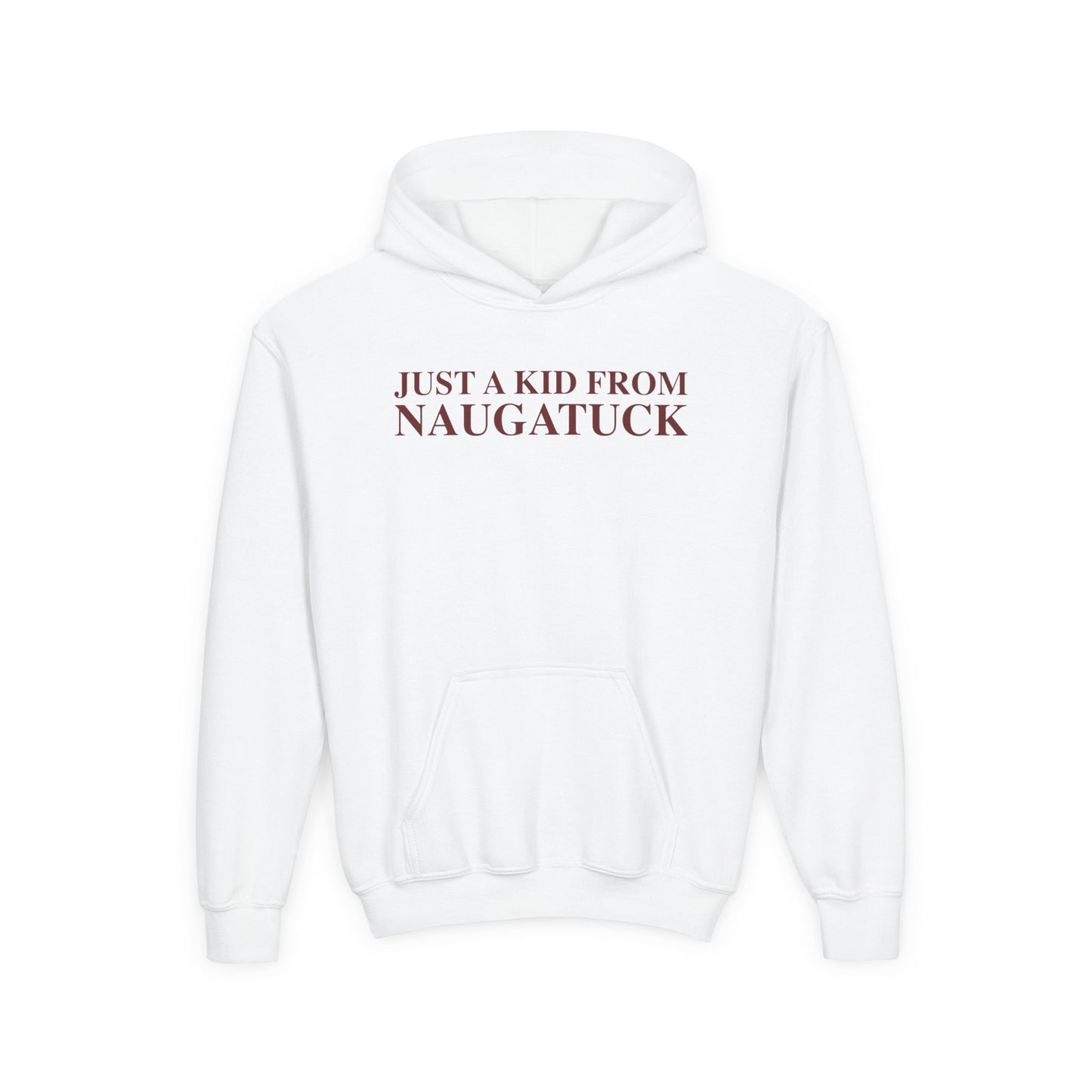 Just a kid from Naugatuck Youth Heavy Blend Hooded Sweatshirt