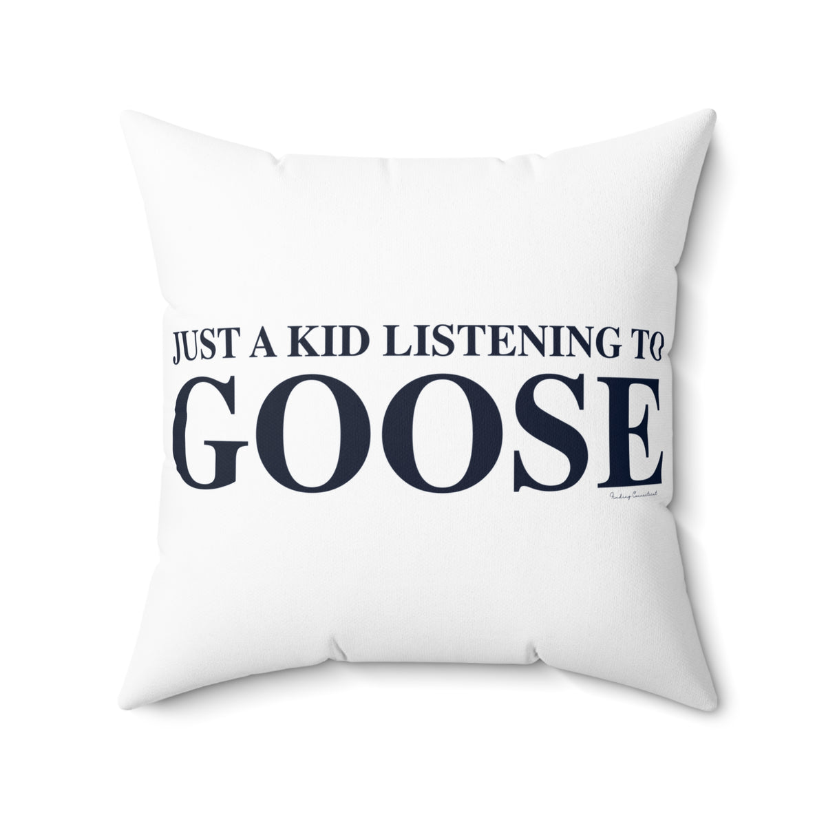 Just a kid listening to Goose Spun Polyester Square Pillow