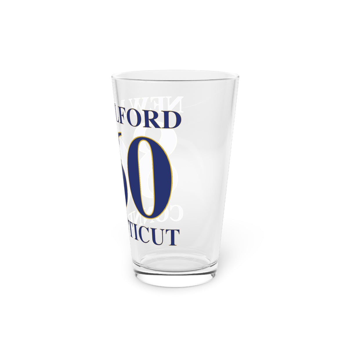New Milford 860 Connecticut Pint Glass, 16oz