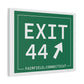 Vintage Exit 44 Merritt Parkway Sign Matte Canvas, Stretched, 1.25"