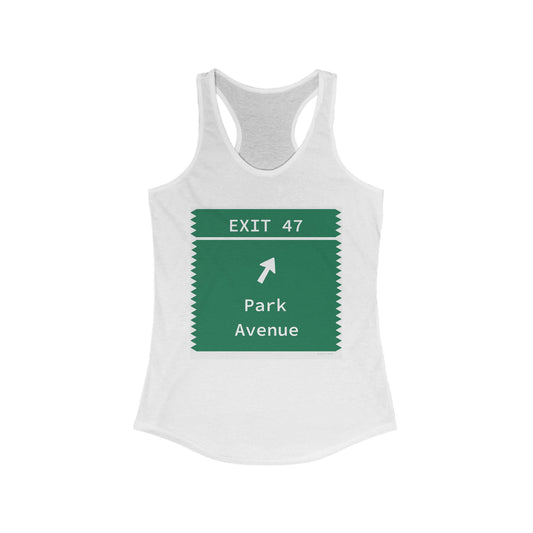 Vintage Merritt Parkway Exit 47 Sign Women's Ideal Racerback Tank Top