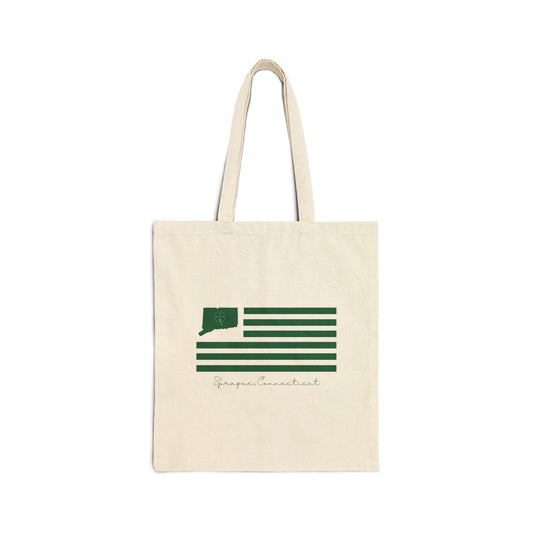 Sprague Connecticut St. Patrick’s Day Flag Cotton Canvas Tote Bag
