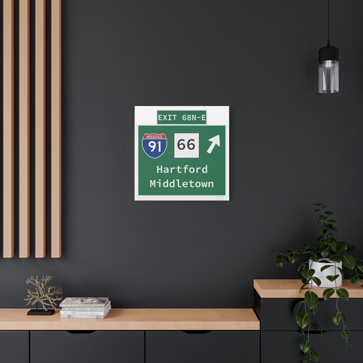 Vintage WCP Exit 68-NE Sign Matte Canvas, Stretched, 1.25"