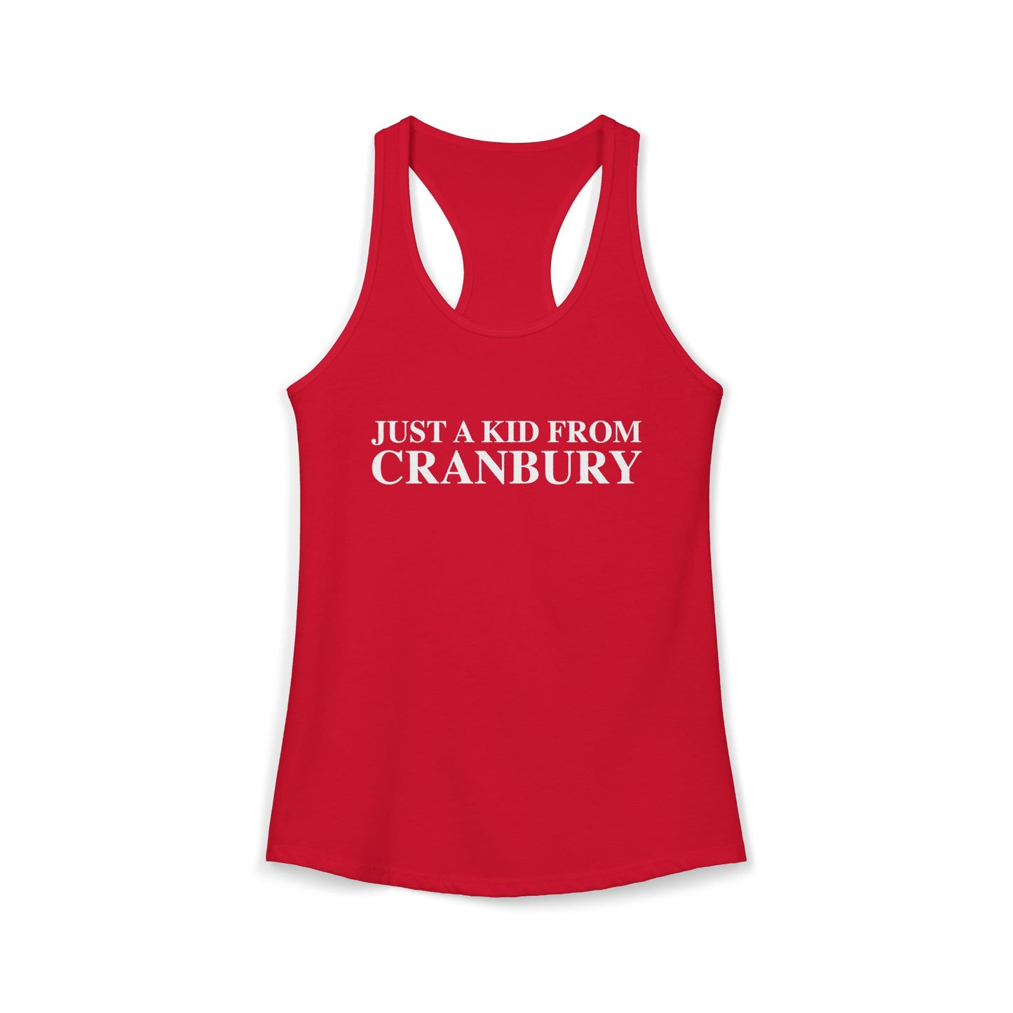 Just a kid from Cranbury Women's Ideal Racerback Tank Top