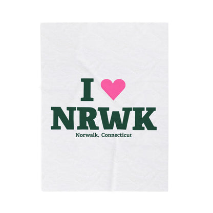 I Heart NRWK Velveteen Plush Blanket