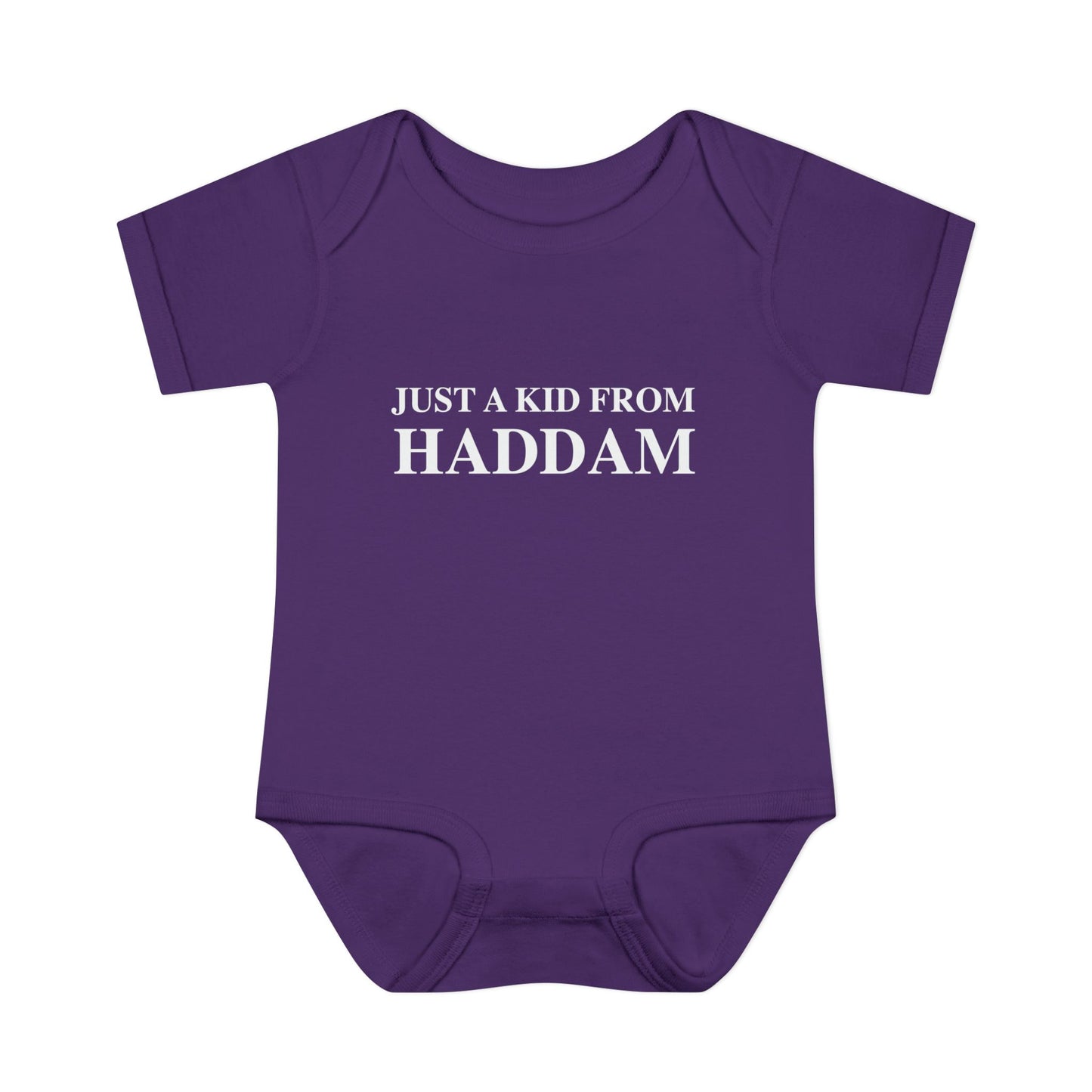 Just a kid from Haddam Infant Baby Rib Bodysuit