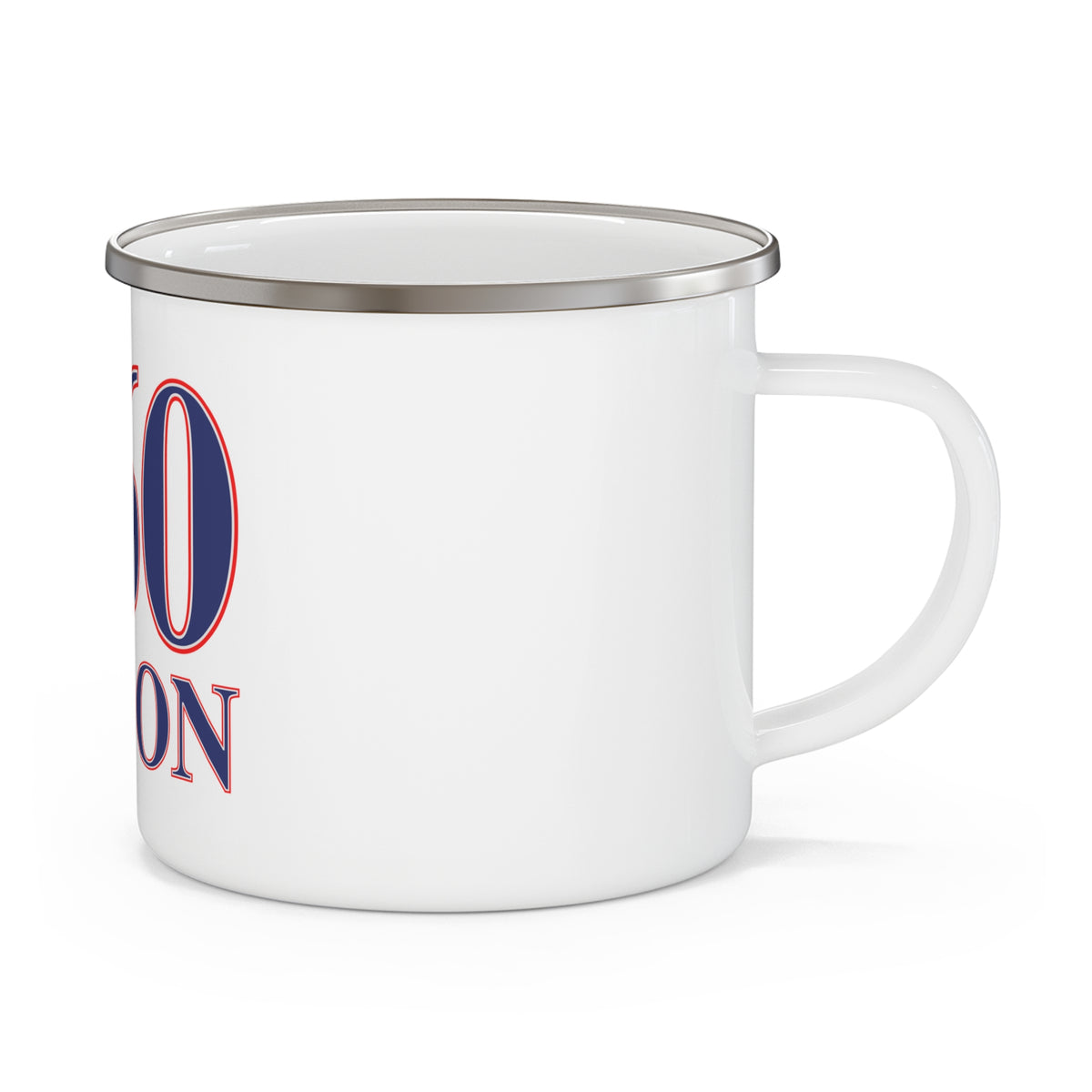 860 Lisbon Red, White & Blue Enamel Camping Mug