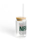 Norwalk Love Glass Can with Straw and Lid, 16oz