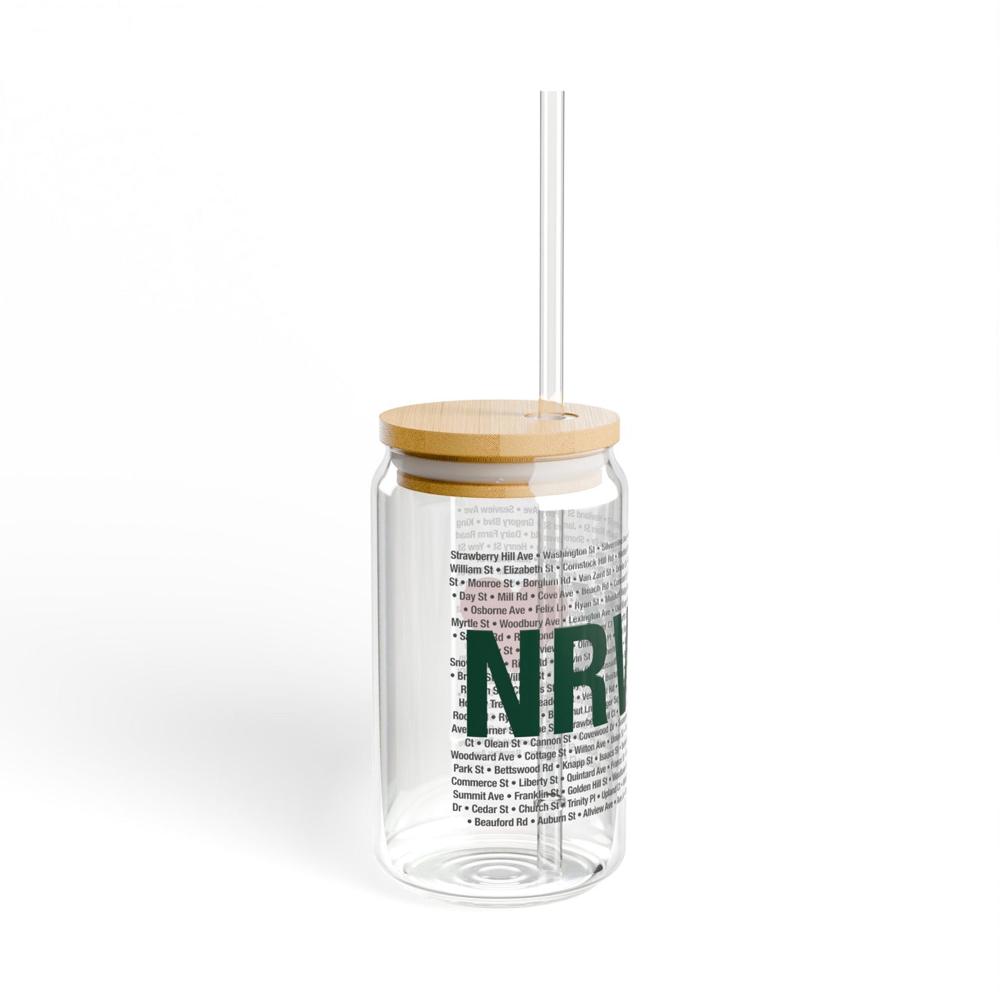 Norwalk Love Glass Can with Straw and Lid, 16oz