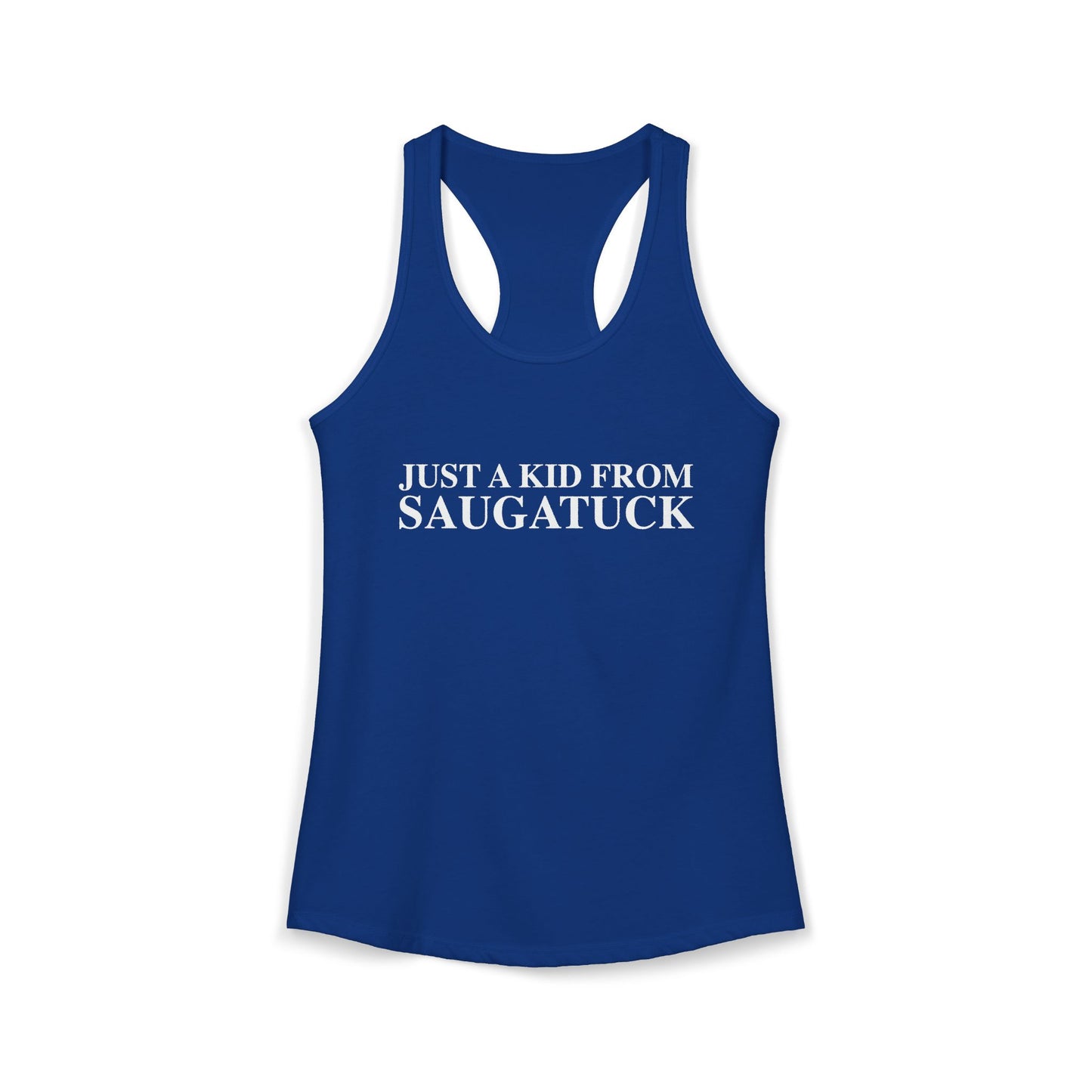Just a kid from Saugatuck Women's Ideal Racerback Tank Top