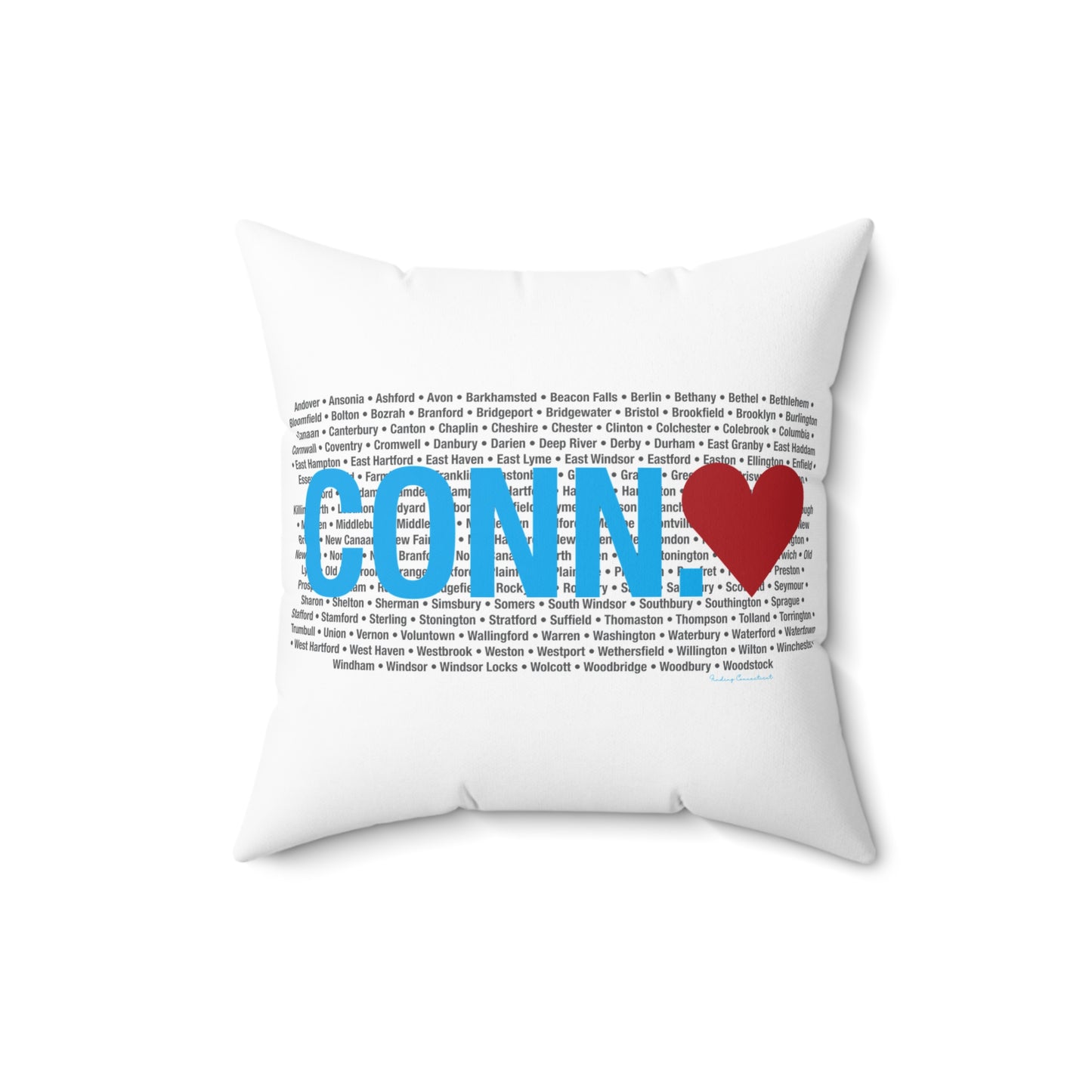 Connecticut Love Spun Polyester Square Pillow