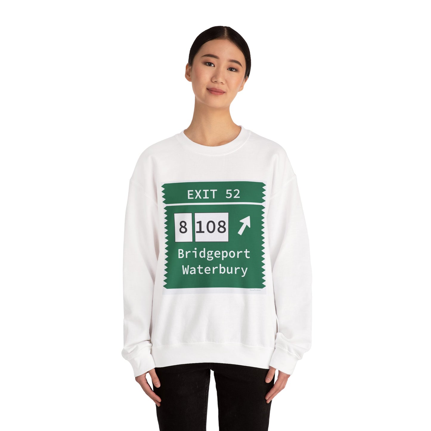 Vintage Merritt Parkway Exit 52 Sign Unisex Heavy Blend™ Crewneck Sweatshirt