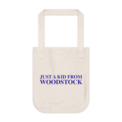 Just a kid from Woodstock Organic Canvas Tote Bag