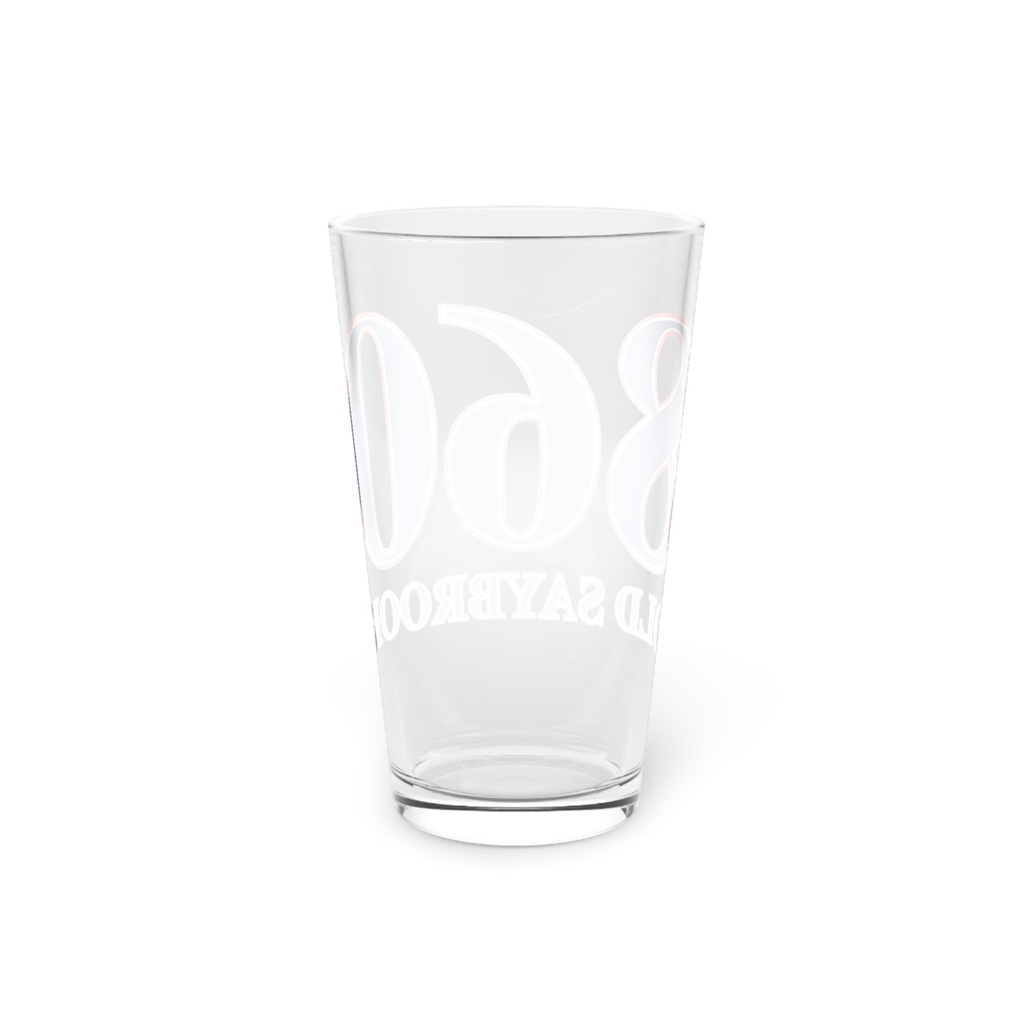 860 Old Saybrook Red, White & Blue Pint Glass, 16oz