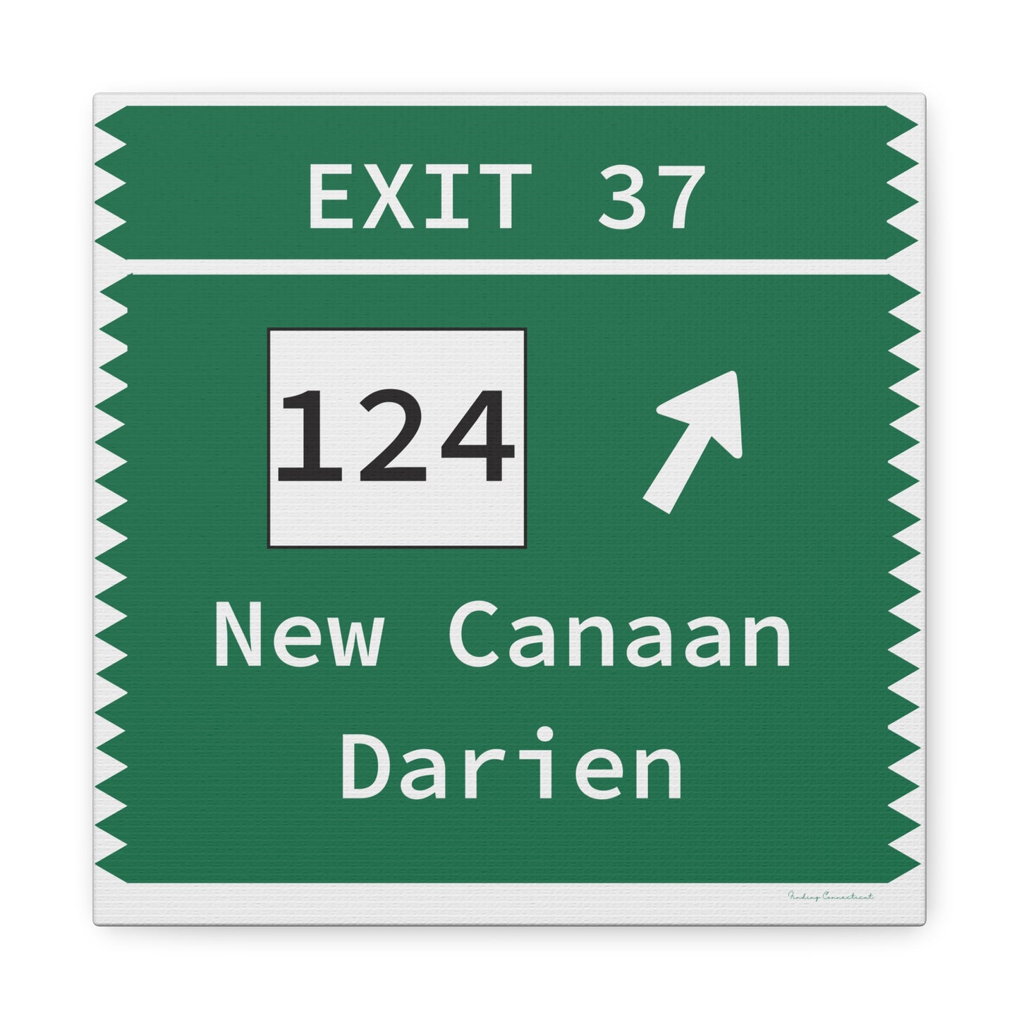 Vintage Merritt Parkway Exit 37 Sign Matte Canvas, Stretched, 1.25"