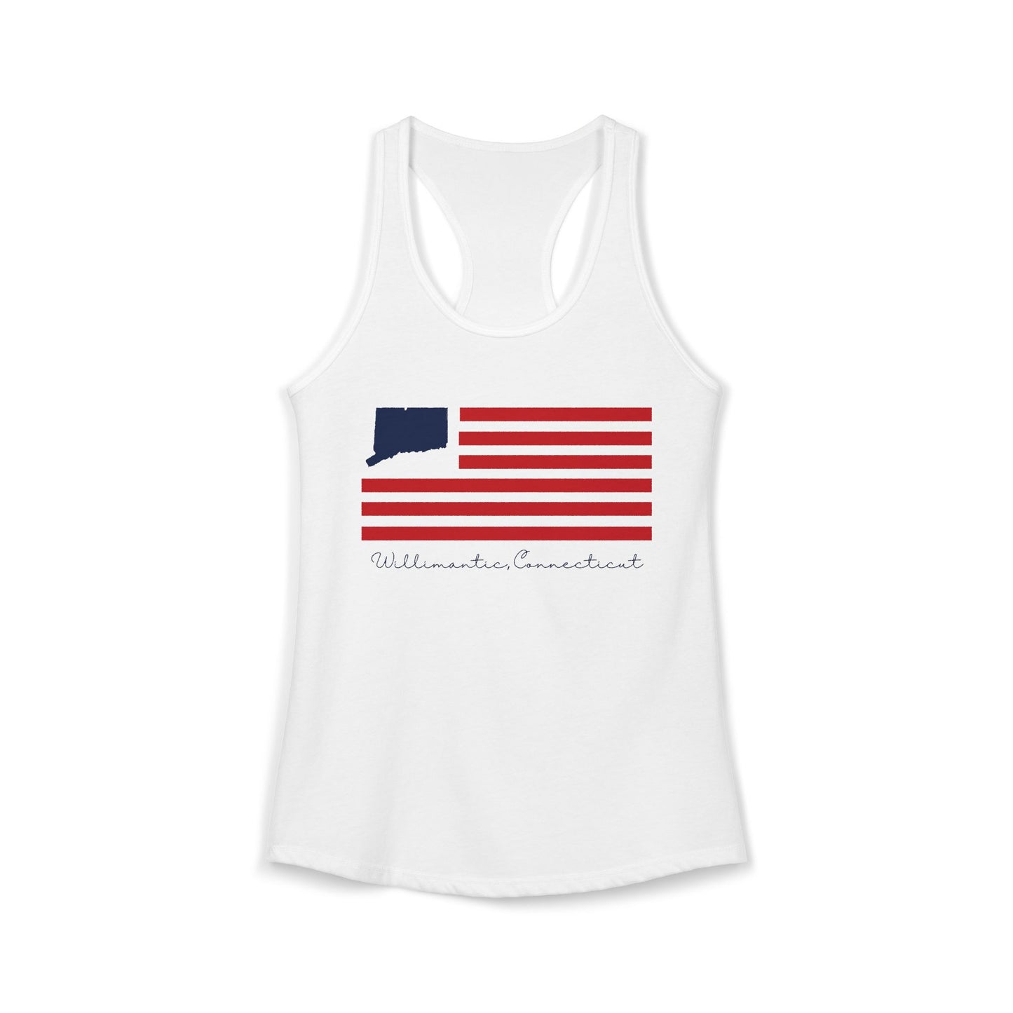 Willimantic Connecticut Flag Women's Ideal Racerback Tank Top