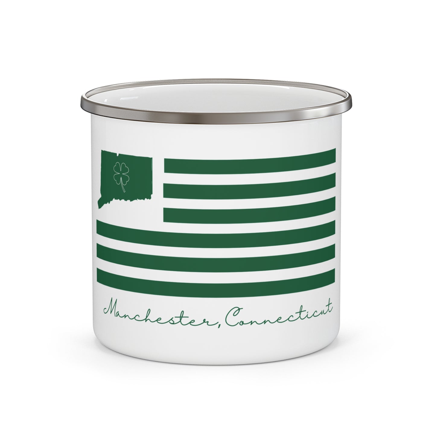 Manchester Connecticut St. Patrick’s Day Flag Enamel Camping Mug