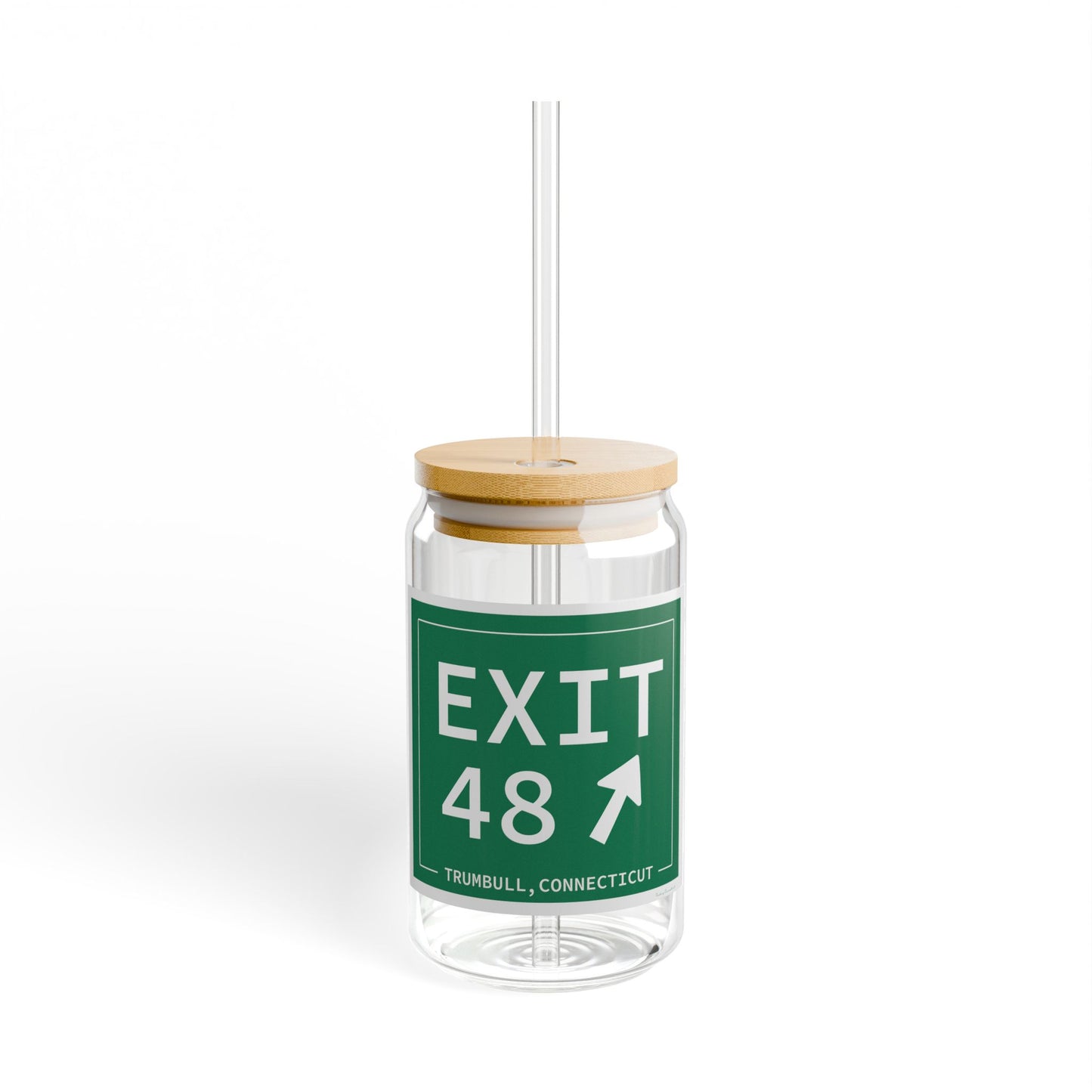 Vintage Exit 48 Merritt Parkway Sign Sipper Glass, 16oz