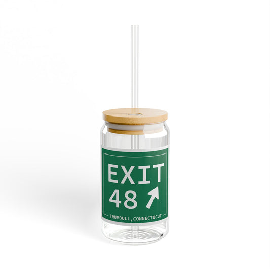 Vintage Exit 48 Merritt Parkway Sign Sipper Glass, 16oz