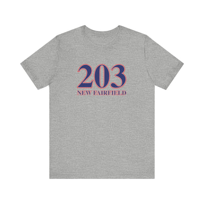 203 New Fairfield Red White & Blue Unisex Jersey Short Sleeve T-Shirt