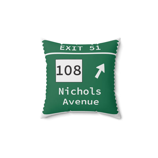 Vintage Merritt Parkway Exit 51 Sign Spun Polyester Square Pillow